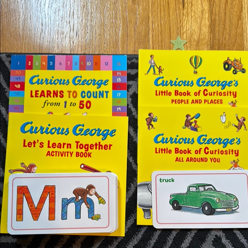 Curious George Educational Learning Activity Book Set - Yellow
